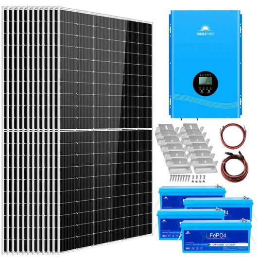 SunGold Complete Off Grid Solar Kit 12,000W
